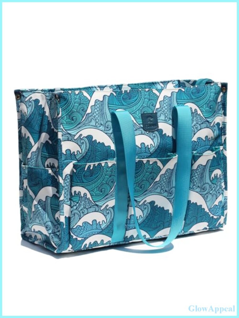 Waterproof Utility Tote Bag with Zip Top, Large Canvas Teacher Work Bag